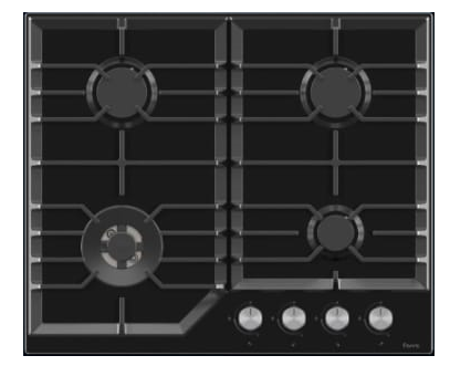 FERRE BI GAS HOB 60 CM BLACK B-641-NTM